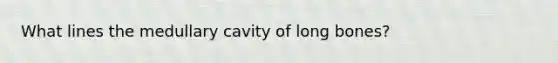 What lines the medullary cavity of long bones?