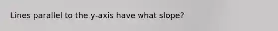 Lines parallel to the y-axis have what slope?