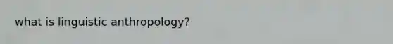 what is linguistic anthropology?