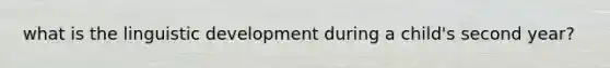 what is the linguistic development during a child's second year?