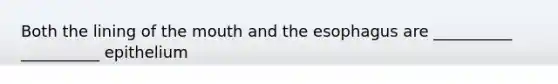 Both the lining of the mouth and the esophagus are __________ __________ epithelium