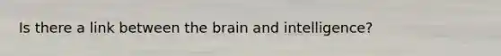 Is there a link between the brain and intelligence?