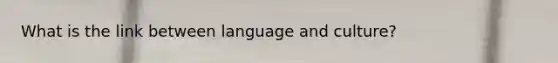 What is the link between language and culture?