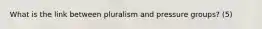 What is the link between pluralism and pressure groups? (5)