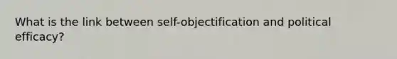 What is the link between self-objectification and political efficacy?