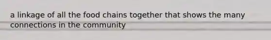 a linkage of all the food chains together that shows the many connections in the community