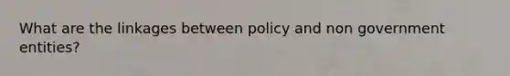 What are the linkages between policy and non government entities?