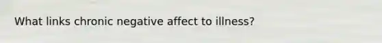 What links chronic negative affect to illness?