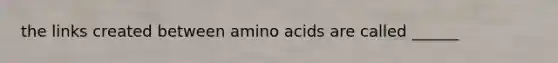 the links created between amino acids are called ______