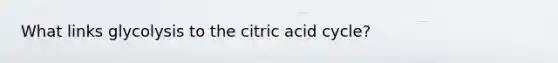 What links glycolysis to the citric acid cycle?