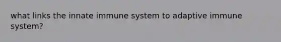 what links the innate immune system to adaptive immune system?