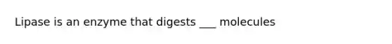 Lipase is an enzyme that digests ___ molecules