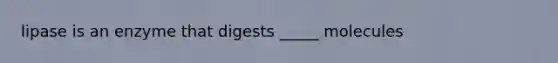 lipase is an enzyme that digests _____ molecules