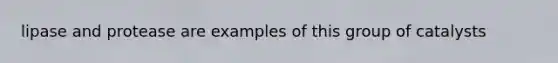 lipase and protease are examples of this group of catalysts