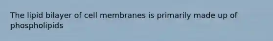 The lipid bilayer of cell membranes is primarily made up of phospholipids