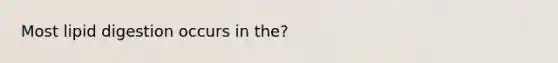 Most lipid digestion occurs in the?