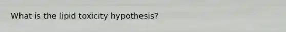 What is the lipid toxicity hypothesis?