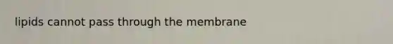 lipids cannot pass through the membrane