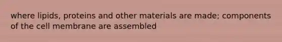 where lipids, proteins and other materials are made; components of the cell membrane are assembled