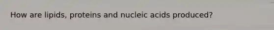 How are lipids, proteins and nucleic acids produced?