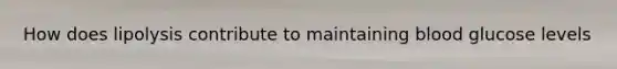 How does lipolysis contribute to maintaining blood glucose levels