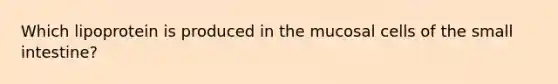 Which lipoprotein is produced in the mucosal cells of the small intestine?