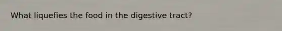 What liquefies the food in the digestive tract?