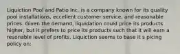 Liquiction Pool and Patio Inc. is a company known for its quality pool installations, eccellent customer service, and reasonable prices. Given the demand, liquidation could price its products higher, but it prefers to price its products such that it will earn a resonable level of profits. Liquiction seems to base it s picing policy on: