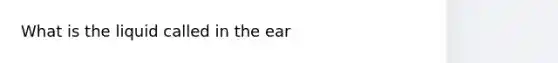 What is the liquid called in the ear