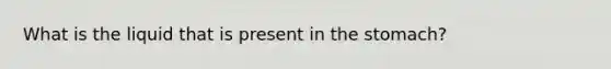 What is the liquid that is present in the stomach?