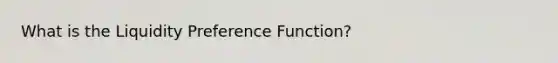 What is the Liquidity Preference Function?