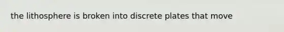 the lithosphere is broken into discrete plates that move