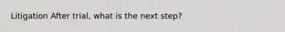 Litigation After trial, what is the next step?