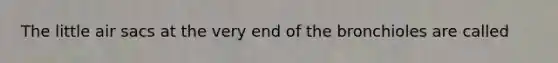 The little air sacs at the very end of the bronchioles are called