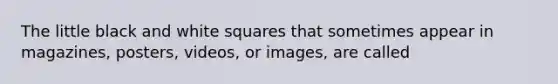 The little black and white squares that sometimes appear in magazines, posters, videos, or images, are called