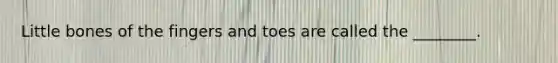 Little bones of the fingers and toes are called the ________.