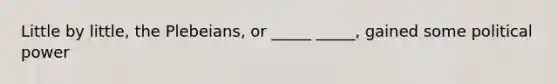 Little by little, the Plebeians, or _____ _____, gained some political power