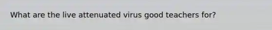 What are the live attenuated virus good teachers for?