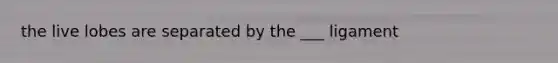 the live lobes are separated by the ___ ligament