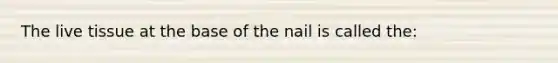 The live tissue at the base of the nail is called the: