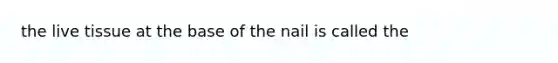 the live tissue at the base of the nail is called the