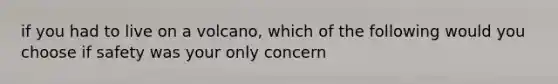 if you had to live on a volcano, which of the following would you choose if safety was your only concern