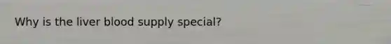 Why is the liver blood supply special?