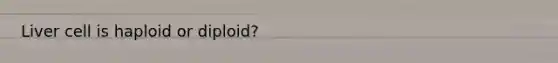 Liver cell is haploid or diploid?