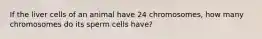 If the liver cells of an animal have 24 chromosomes, how many chromosomes do its sperm cells have?