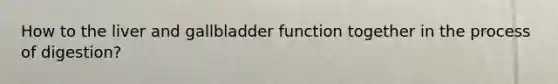 How to the liver and gallbladder function together in the process of digestion?