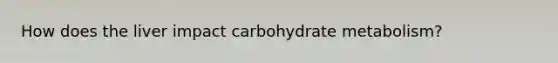 How does the liver impact carbohydrate metabolism?