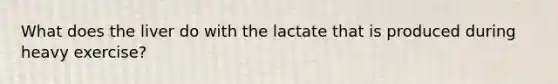 What does the liver do with the lactate that is produced during heavy exercise?