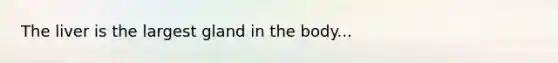 The liver is the largest gland in the body...