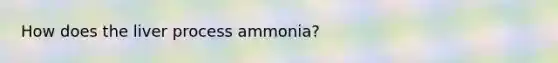 How does the liver process ammonia?